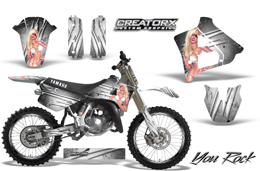 Yamaha YZ125 91-92 Graphics Kit You Rock White NP Rims